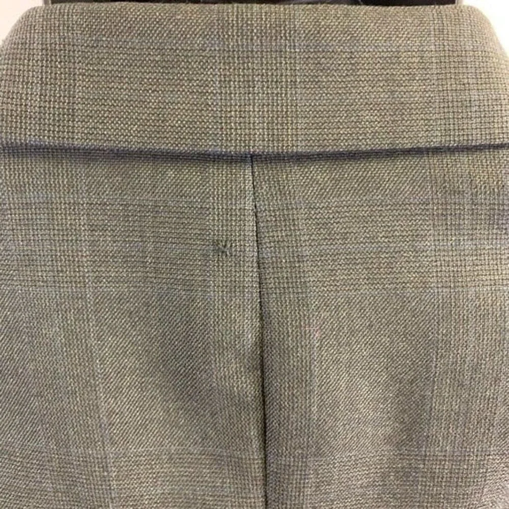 Bill Blass‎ Jacket Mens Blazer Green Windowpane Vented Notched Lapel Classic